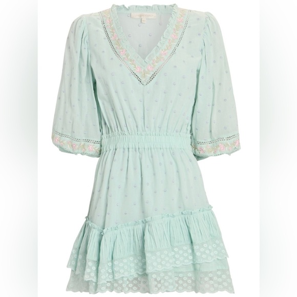 LoveShackFancy Adley dress in sea foam - Picture 3 of 9